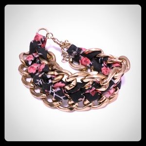 Anthropologie GOLD&FLORAL cloth woven bracelet